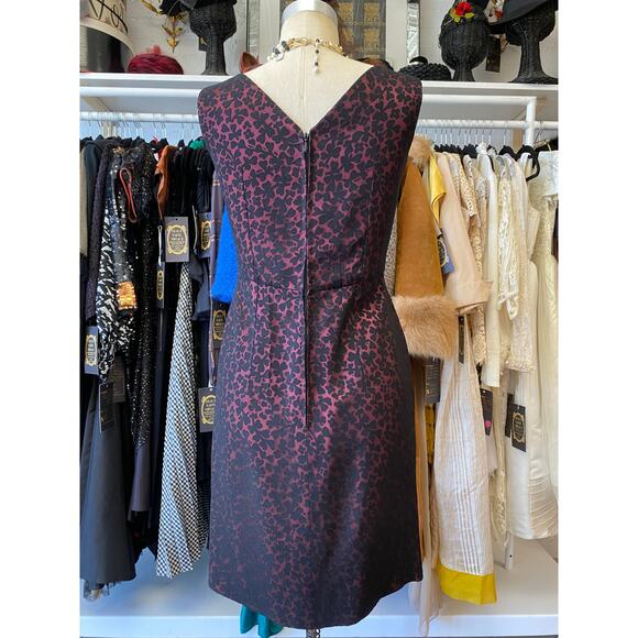 Vintage 1950s 2 piece dress and jacket burgundy and black, s/m, mrs maisel, mcm - Picture 6 of 10